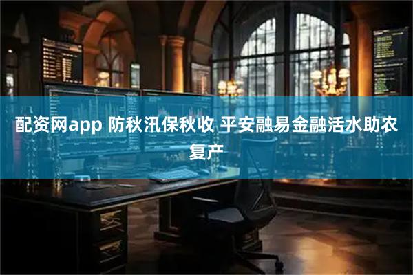 配资网app 防秋汛保秋收 平安融易金融活水助农复产